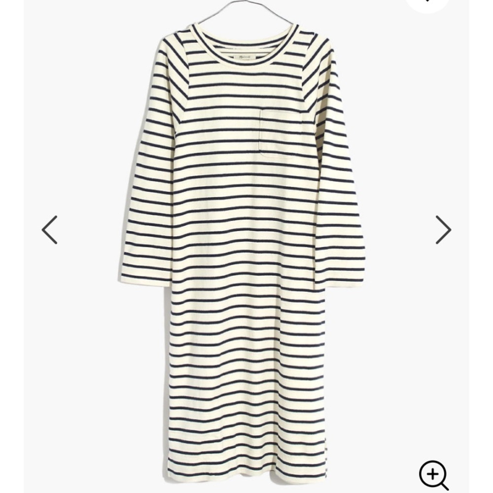 Madewell Pocket Tee Midi Dress in Nautical Stripe - Picture 4 of 5